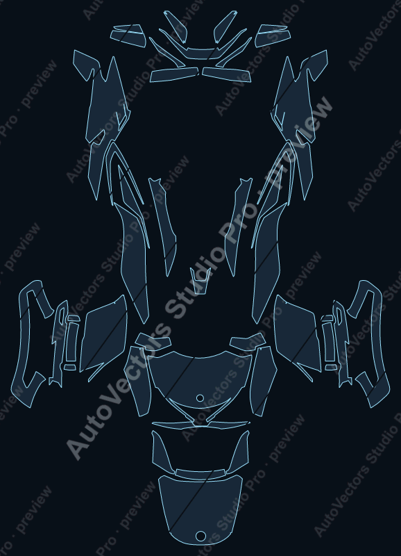 Can-Am Spyder RT RT Limited 2019 precut motorcycle PPF pattern – watermarked preview from the cutting software