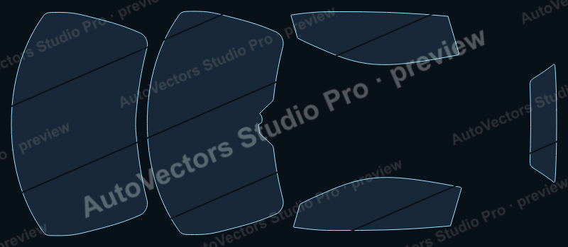 Chevrolet Corvette ZR-1 2025 convertible precut window film pattern – watermarked preview from the cutting software