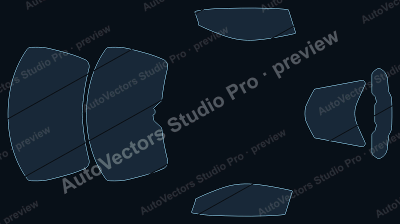 Chevrolet Corvette ZR-1 2025 coupe precut window film pattern – watermarked preview from the cutting software