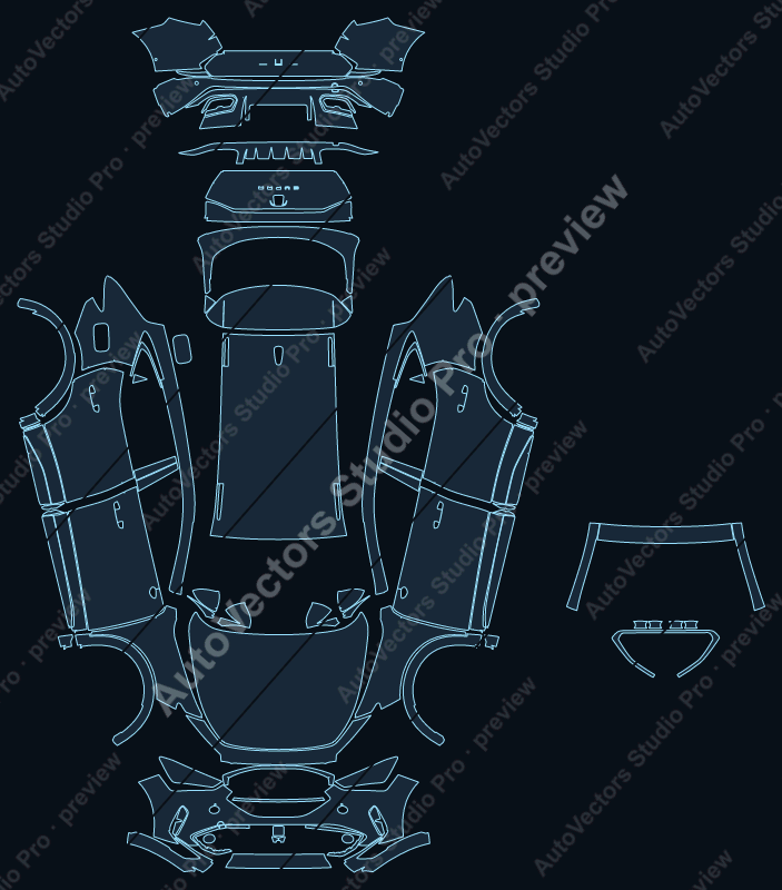 Cupra Formentor Base 2020 SUV precut PPF pattern – watermarked preview from the cutting software