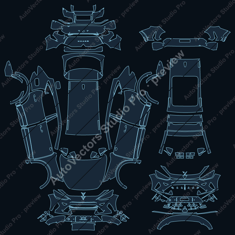 Cupra Formentor Base 2025 SUV precut PPF pattern – watermarked preview from the cutting software