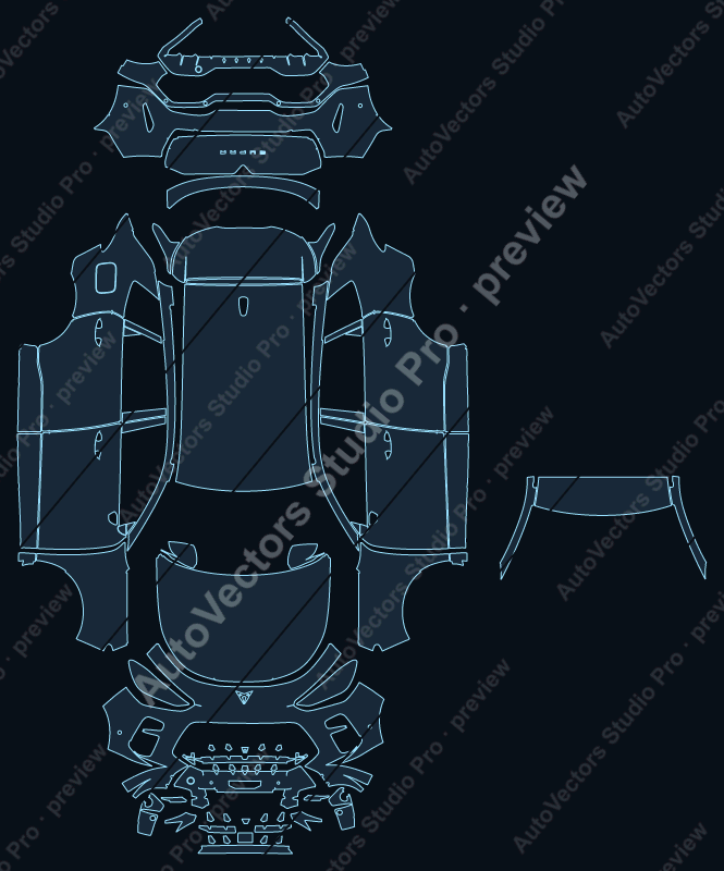 Cupra Terramar KP1 Base 2025 SUV precut PPF pattern – watermarked preview from the cutting software