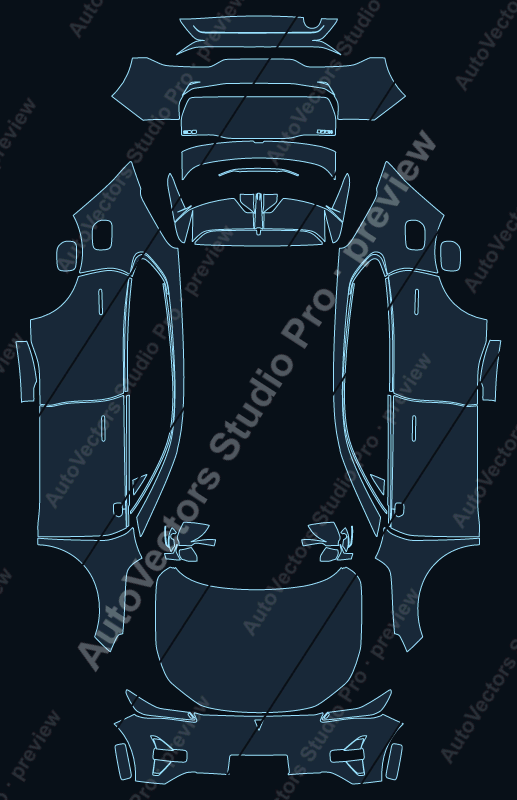 Deepal S05 Base 2025 precut PPF pattern – watermarked preview from the cutting software
