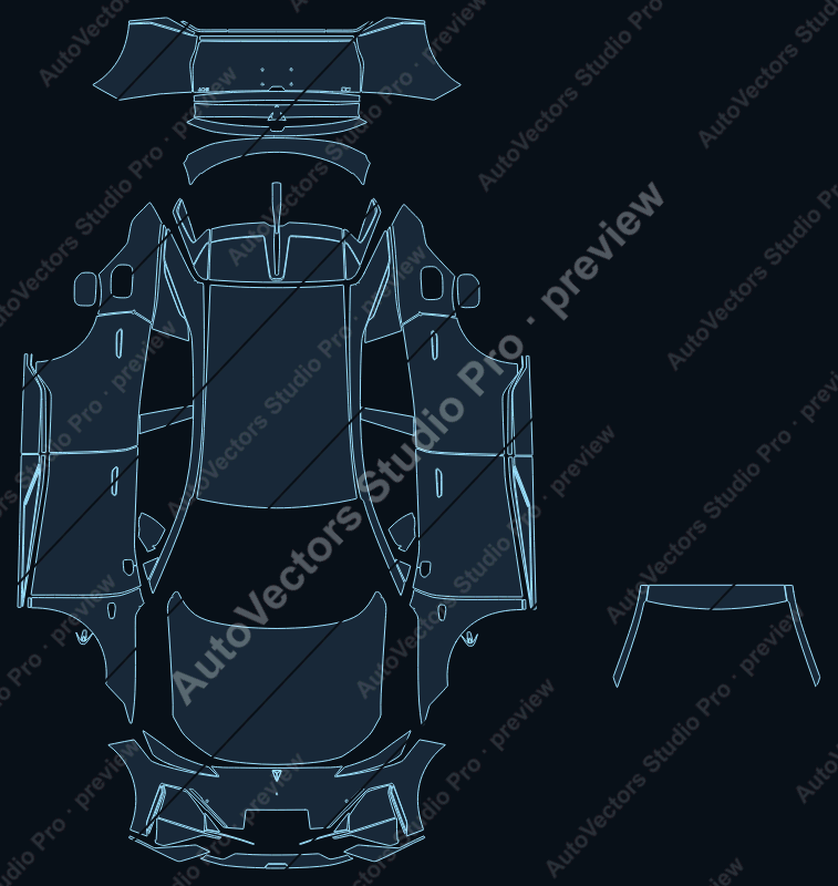 Deepal S07 2023 SUV precut PPF pattern – watermarked preview from the cutting software
