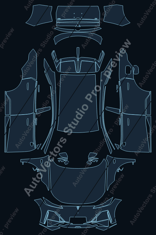 Deepal S7 Base 2023 precut PPF pattern – watermarked preview from the cutting software