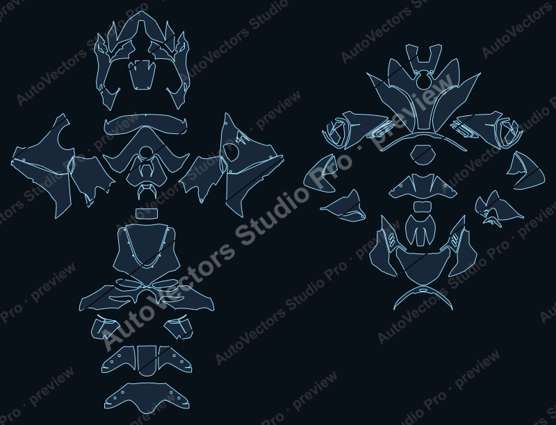 Ducati Panigale V4S 2025 precut motorcycle PPF pattern – watermarked preview from the cutting software
