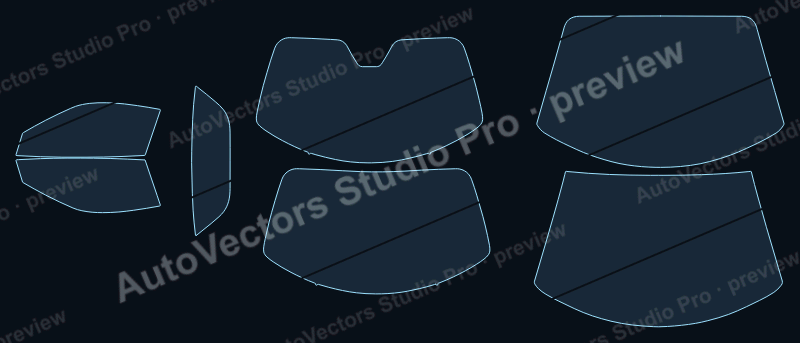 Ferrari 12Cilindri 2025 convertible precut window film pattern – watermarked preview from the cutting software