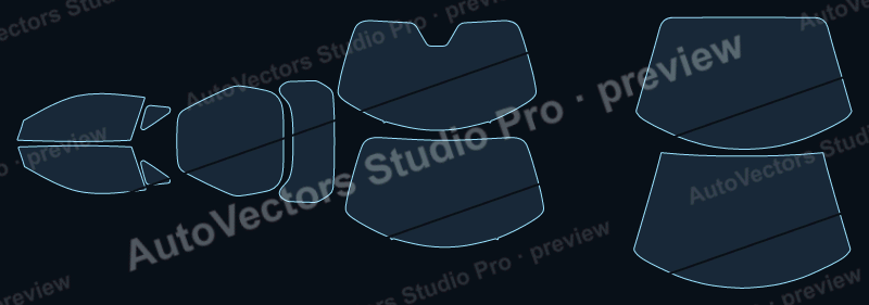 Ferrari 12Cilindri 2025 coupe precut window film pattern – watermarked preview from the cutting software