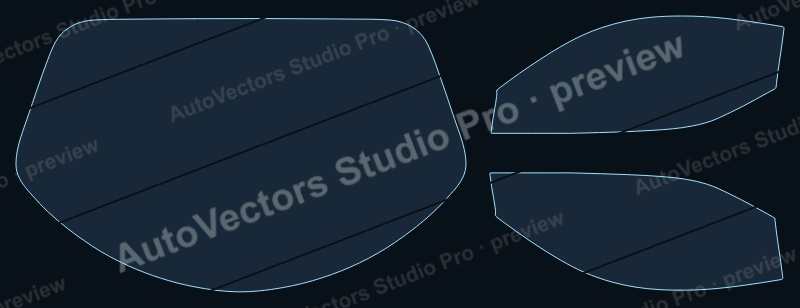 Ferrari SF90 2021 spider precut window film pattern – watermarked preview from the cutting software