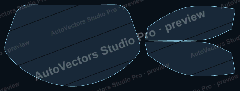 Ferrari SF90 Stadale 2021 precut window film pattern – watermarked preview from the cutting software