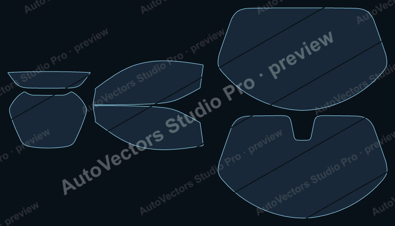 Ferrari SF90 XX Stadale 2024 precut window film pattern – watermarked preview from the cutting software