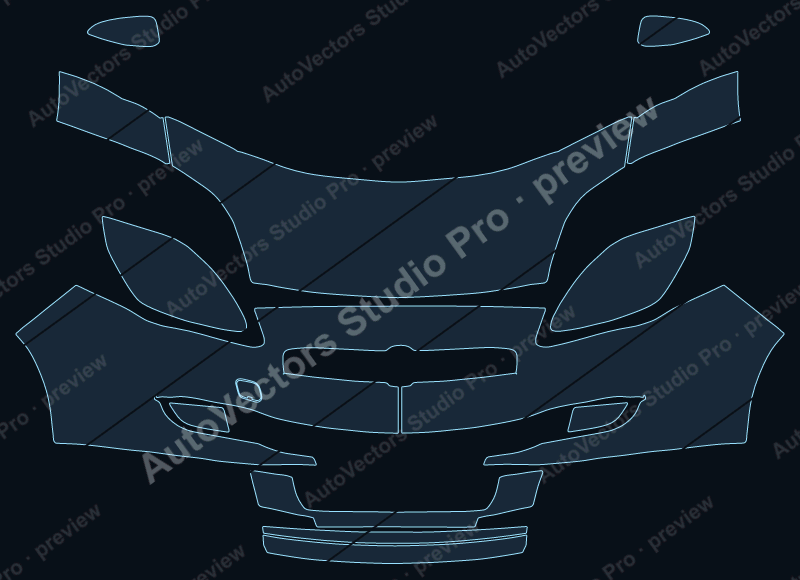 Fiat Bravo Active-Dynamic-Easy-Sport 2007 hatchback precut PPF pattern – watermarked preview from the cutting software
