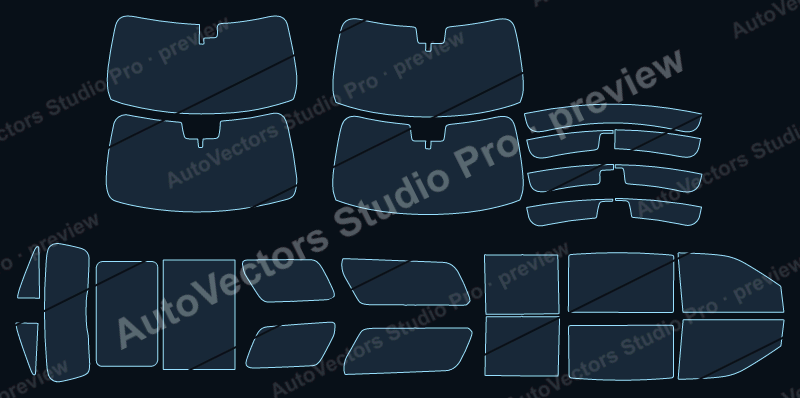 Ford Expedition Base 2025 precut window film pattern – watermarked preview from the cutting software