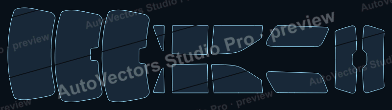 Ford Expedition Max Base 2018 precut window film pattern – watermarked preview from the cutting software