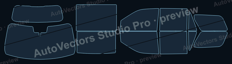 Ford Expedition Max King Ranch 2025 precut window film pattern – watermarked preview from the cutting software