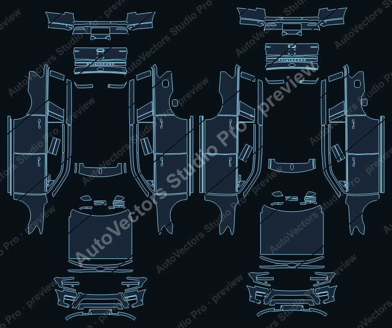 Ford Expedition Max Limited 2022 precut PPF pattern – watermarked preview from the cutting software