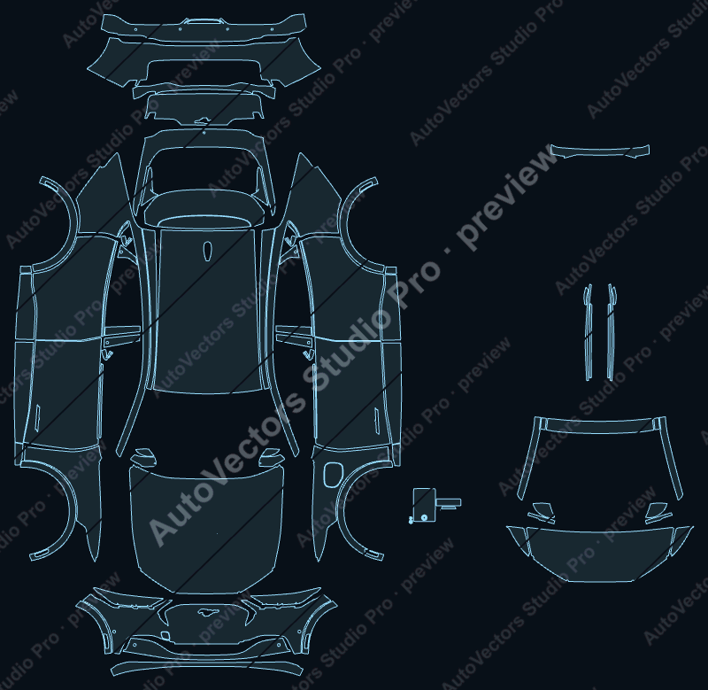 Ford Mustang Mach-E First Edition Select California Route 1 Premium 2021 SUV precut PPF pattern – watermarked preview