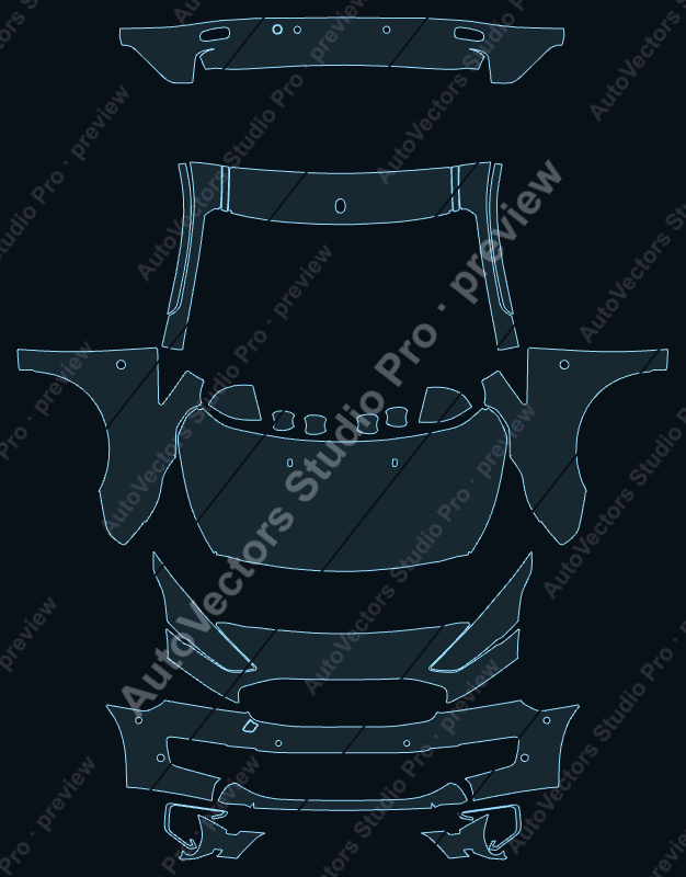 Ford Transit Connect Titanium Passenger 2018 wagon front kit precut PPF pattern – watermarked preview