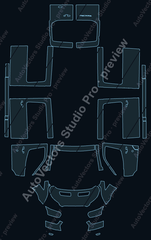 Ford Transit Leader-Trend-Limited-Trail Minibus 2020 precut PPF pattern – watermarked preview from the cutting software