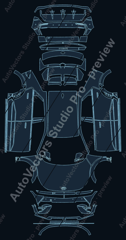 Hyundai Ioniq 5 NE N 2024 SUV precut PPF pattern – watermarked preview from the cutting software