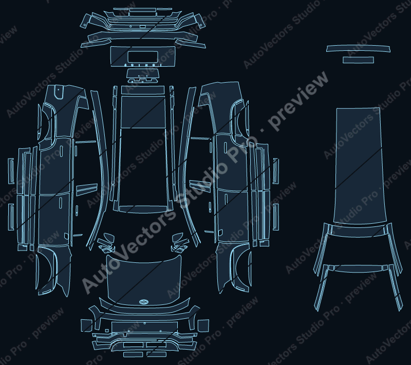Hyundai Ioniq 9 ME1 Limited 2026 SUV precut PPF pattern – watermarked preview from the cutting software