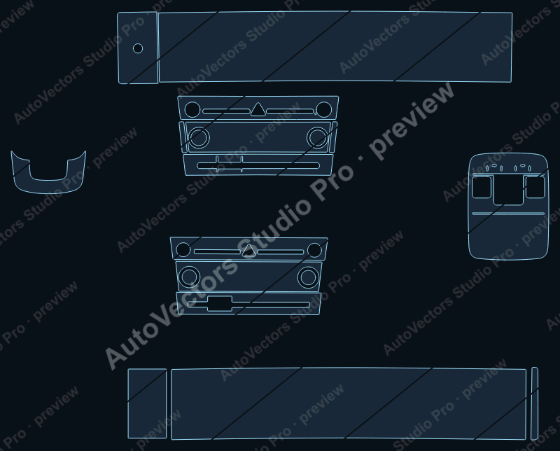 Hyundai Santa Fe Calligraphy 2024 SUV precut interior protection film pattern – watermarked preview from the cutting software