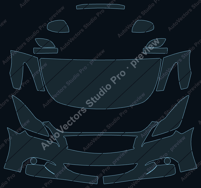 Infiniti G G37 2013 cabrio precut PPF pattern – watermarked preview from the cutting software