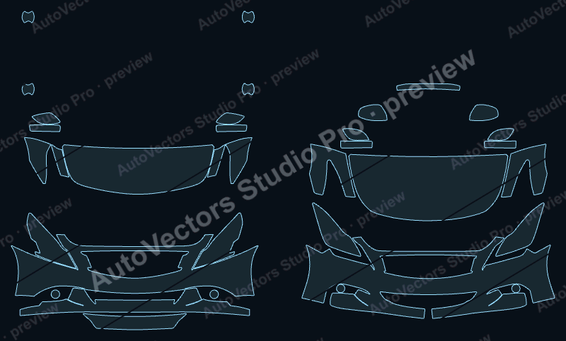 Infiniti G G37x-G37 2013 saloon precut PPF pattern – watermarked preview from the cutting software
