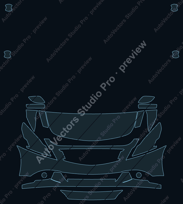 Infiniti Q40 Base 2014 precut PPF pattern – watermarked preview from the cutting software