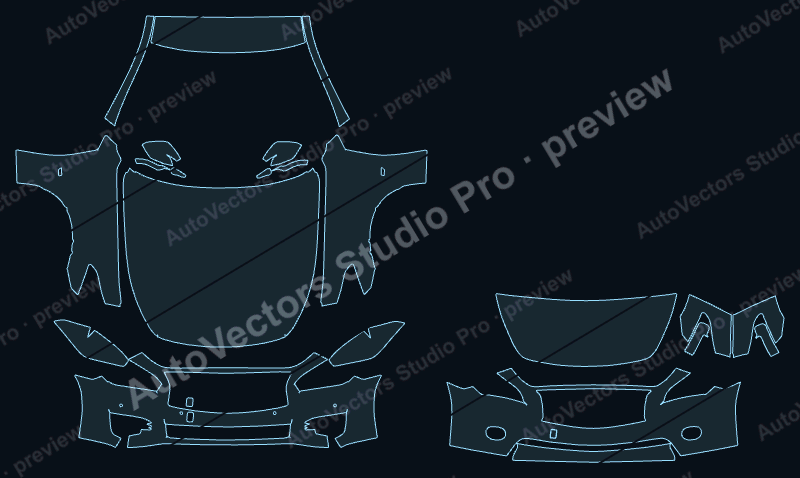 Infiniti Q70 L 5.6-L 3.7-Hybrid-5.6-3.7 2015 precut PPF pattern – watermarked preview from the cutting software
