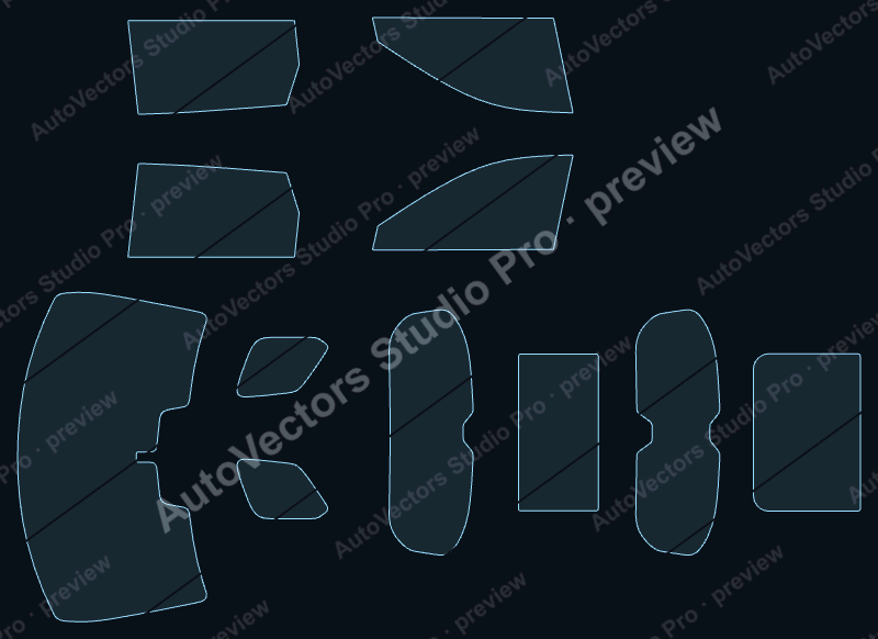 Infiniti QX 60 Base 2022 precut window film pattern – watermarked preview from the cutting software