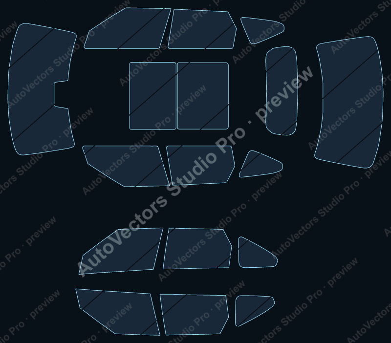 KIA EV5 Base 2024 precut window film pattern – watermarked preview from the cutting software