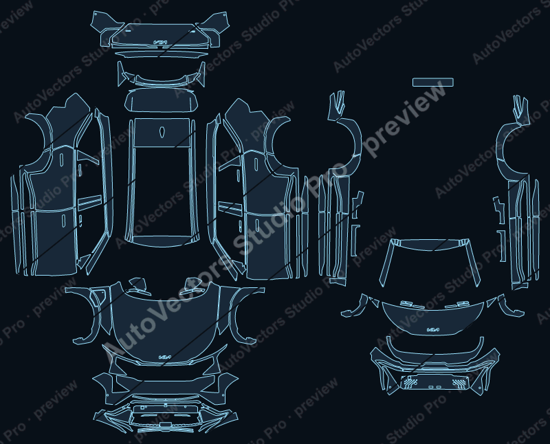 KIA EV5 GT-Line 2026 precut PPF pattern – watermarked preview from the cutting software
