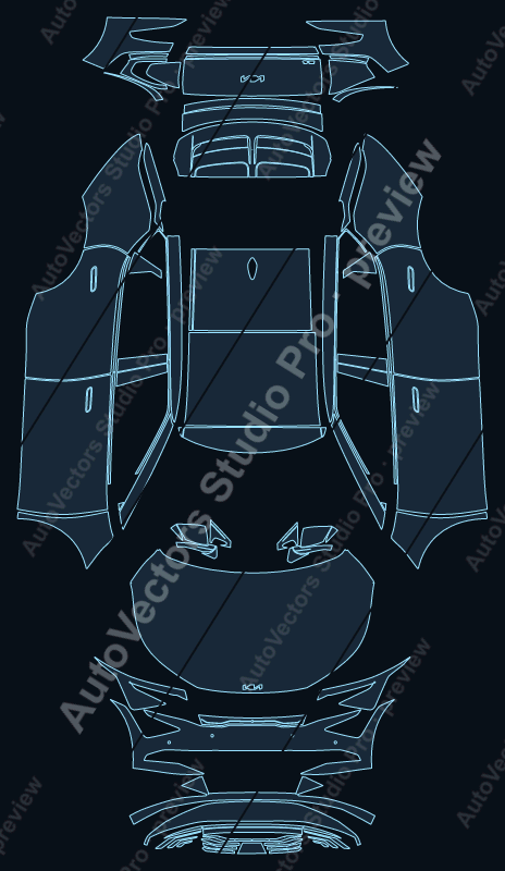 KIA EV6 Air 2025 crossover precut PPF pattern – watermarked preview from the cutting software