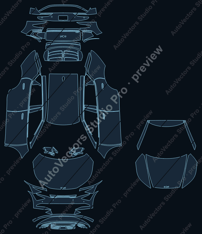 KIA EV6 Light 2025 SUV precut PPF pattern – watermarked preview from the cutting software