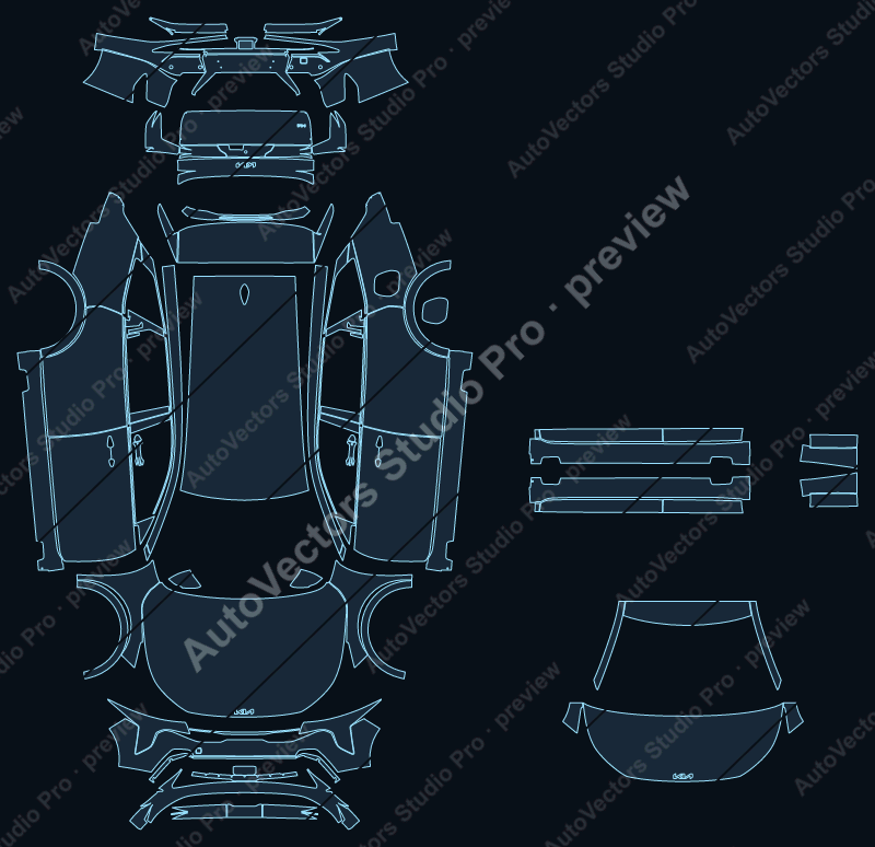 KIA K4 Sportswagen 2026 precut PPF pattern – watermarked preview from the cutting software