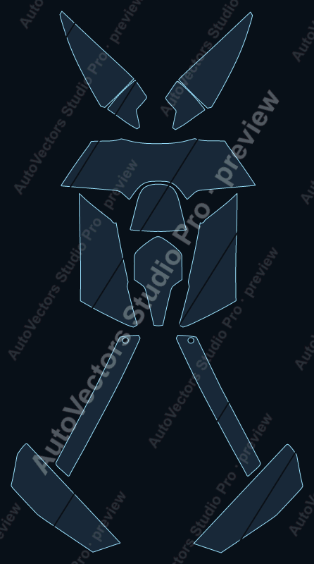 KTM RC8 1190 2015 precut motorcycle PPF pattern – watermarked preview from the cutting software