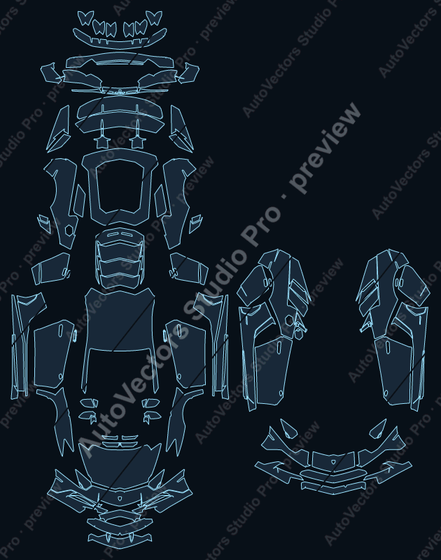 Lamborghini Aventador Superveloce Lp750-4 2016 coupe precut PPF pattern – watermarked preview from the cutting software