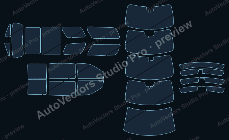 Lincoln Navigator Base 2025 precut PPF pattern – watermarked preview from the cutting software