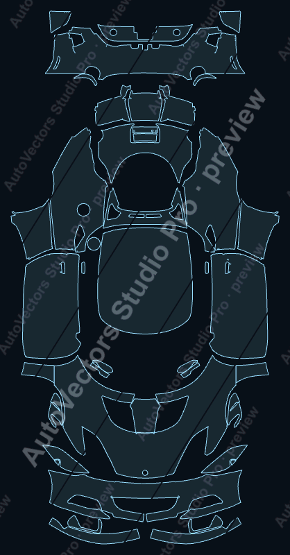 Lotus Evora GT430 Sport-GT430 2017 precut PPF pattern – watermarked preview from the cutting software