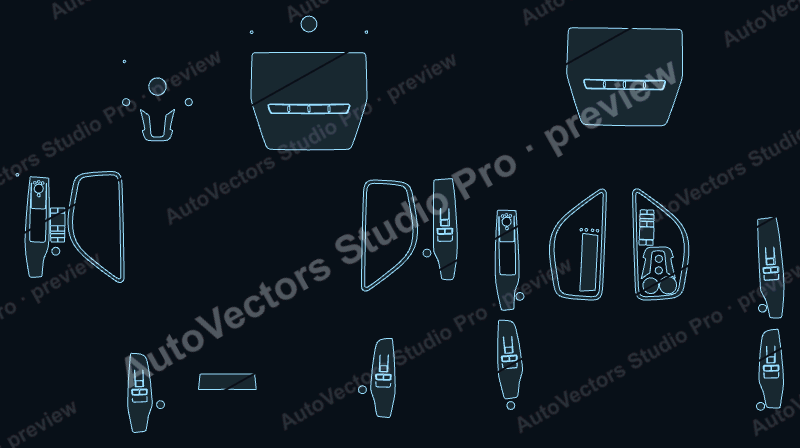Maserati Grecale Base 2022 precut interior protection film pattern – watermarked preview from the cutting software