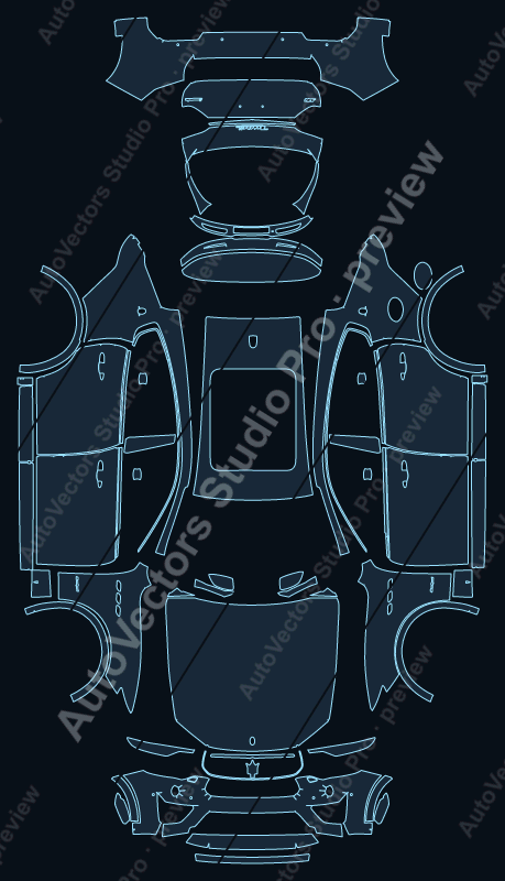 Maserati Levante Gransport-S Gransport 2021 precut PPF pattern – watermarked preview from the cutting software