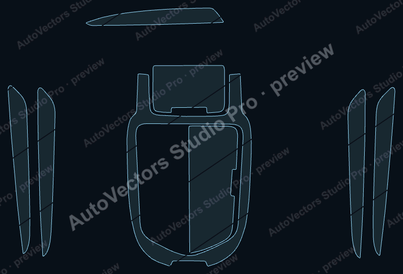 Maserati Levante V2 2016 precut interior protection film pattern – watermarked preview from the cutting software