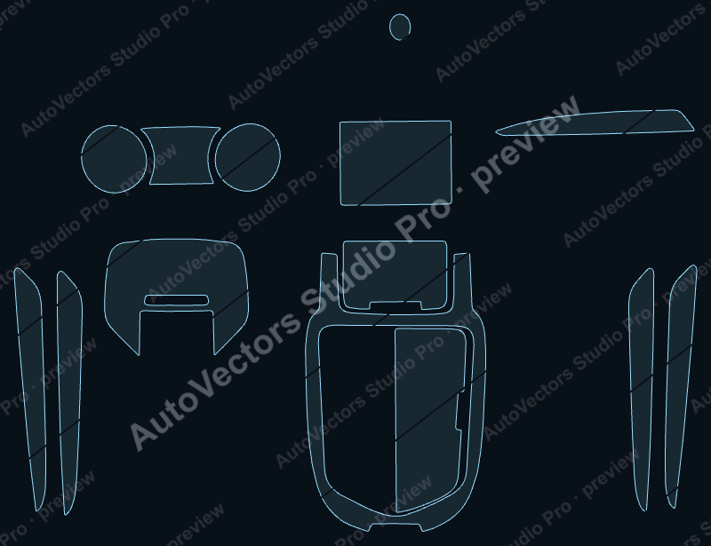 Maserati Levante Ve1 2016 precut interior protection film pattern – watermarked preview from the cutting software
