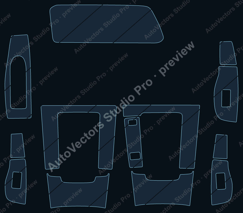 Mazda 3 Base 2020 precut interior protection film pattern – watermarked preview from the cutting software