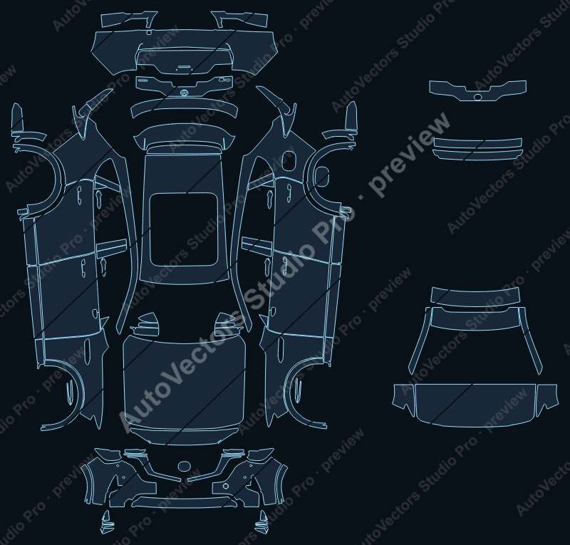 Mazda CX-60 Premium Modern 2024 SUV precut PPF pattern – watermarked preview from the cutting software