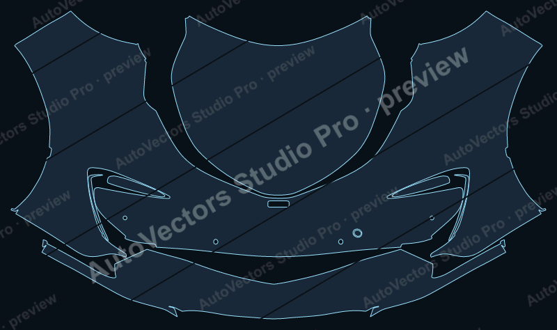 McLaren Speedtail Base 2021 precut PPF pattern – watermarked preview from the cutting software