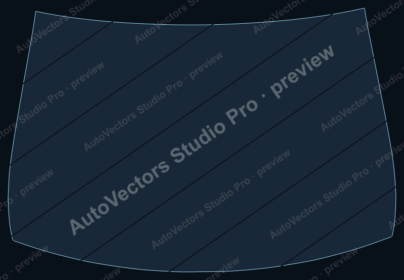 Mercedes-Benz CLA 2026 precut window film pattern – watermarked preview from the cutting software