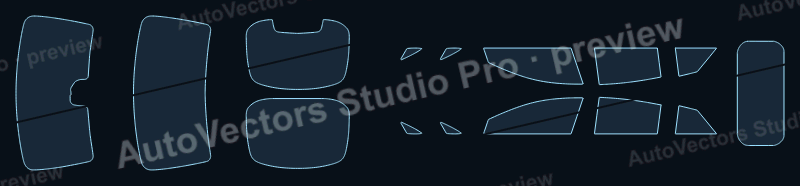 Mercedes-Benz FOR AMG GT X290 2022 4-door precut window film pattern – watermarked preview from the cutting software