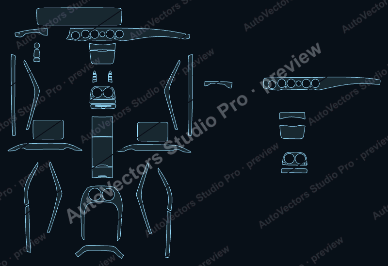 Mercedes-Benz Maybach S400 2015 precut interior protection film pattern – watermarked preview from the cutting software